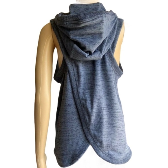 Athleta Heathered Blue Blissful Hooded Vest Size XXS - Picture 4 of 7